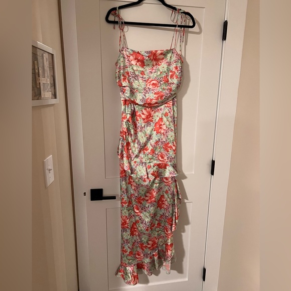 Satin Floral Dress - Picture 2 of 3